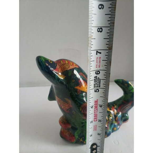 Paper mache original hand made Dolphin Glass dolphin - Picture 2 of 6